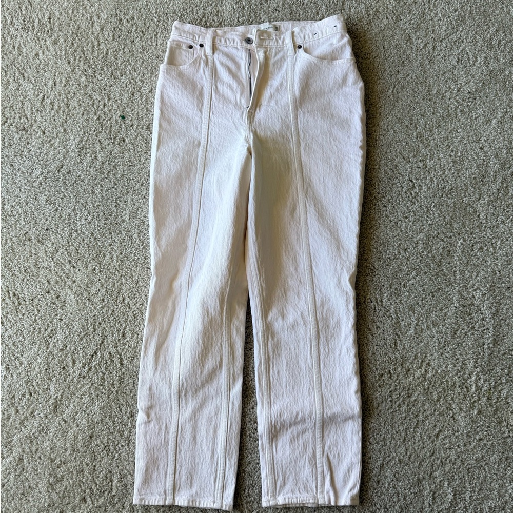 Abercrombie & Fitch Cream Straight Leg Jeans
